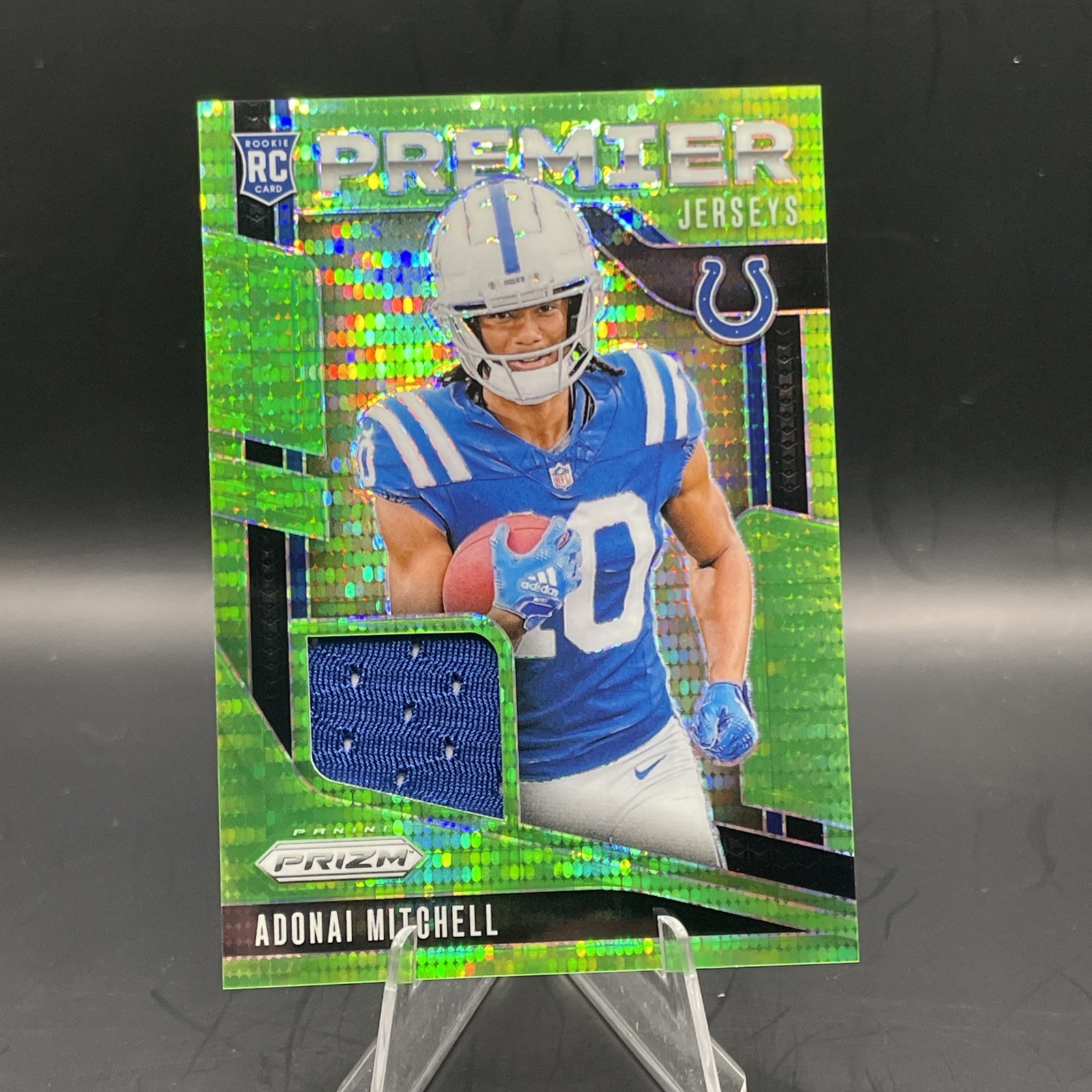 2024 Panini Prizm - Premier Jerseys Adonai Mitchell #PJ-AML Neon Green Pulsar...