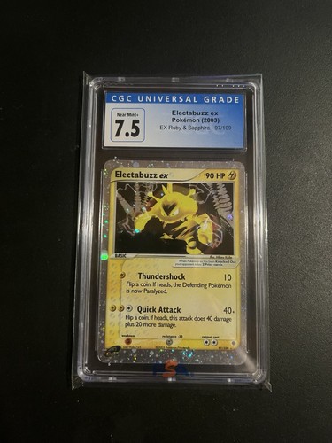 2003 Pokemon Electabuzz ex 97/109 EX Ruby & Sapphire CGC 7.5 OLD CERT — 8