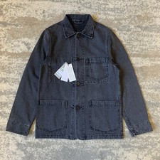 Officine Générale Mens Denim Chore Jacket Stone Wash Black 3 Pocket Small BNWT
