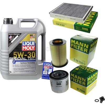 MANN-FILTER Inspektionspaket 5 L Liqui Moly Special Tec F 5W-30 für Ford Volvo
