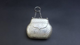 Delightful 1900s Russian 84 Silver Evening Purse w Chain & Finger Ring 71.5g