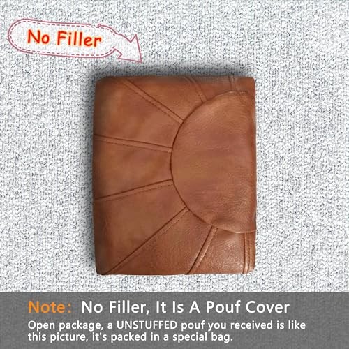  Unstuffed Moroccan Storage Pouf Foot Stool Ottoman Seat Handmade Light Brown