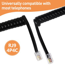 3PCS Phone Cord for Landline, 10 Ft Uncoiled/1.2 Ft Coiled Telephone Cord, Un...