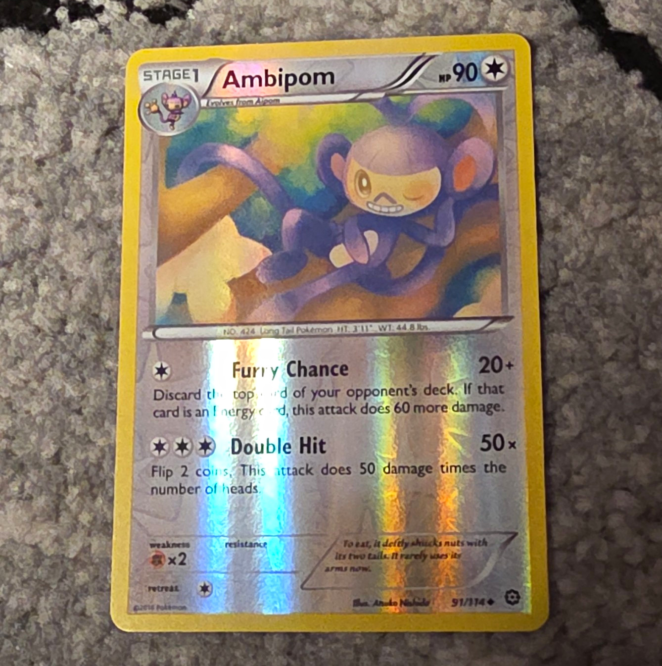 Ambipom XY 91/114 Rare reverse holofoil English