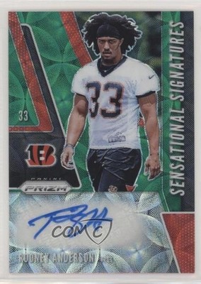 2019 Panini Prizm Green Scope 45/75 Rodney Anderson #SE-ROA Rookie Auto RC i5q