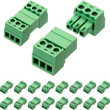 20Pcs 3 Pin 3.81mm Pitch DIY PCB Mount Screw Terminal Block Connector with 20...