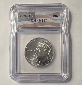 2026-D Kennedy Half Dollar 50C Denver Business Strike Copper ICG MS67 Slabbed