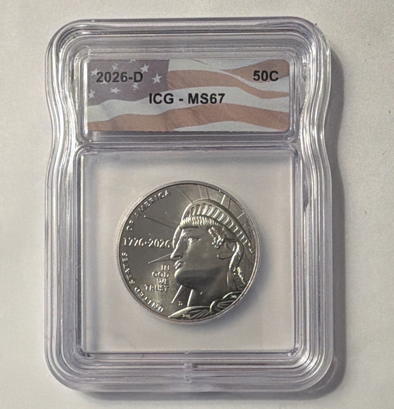 2026-D Kennedy Half Dollar 50C Denver Business Strike Copper ICG MS67 Slabbed