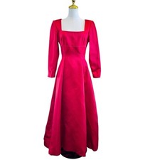 Vintage Oscar de la Renta Ruby Red Formal Satin Evening Gown Women’s 10
