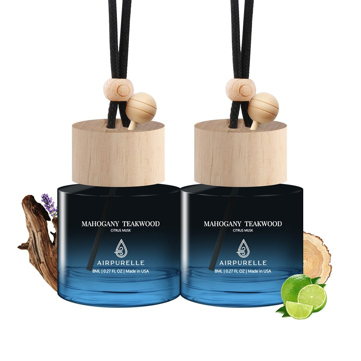 Mahogany Teakwood Car Air Freshener Pack Long Lasting 45+ Days