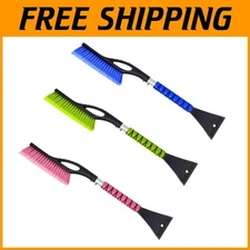 27" Snow Brush and Ice Scrapers 3 Pack - Green, Blue, Pink