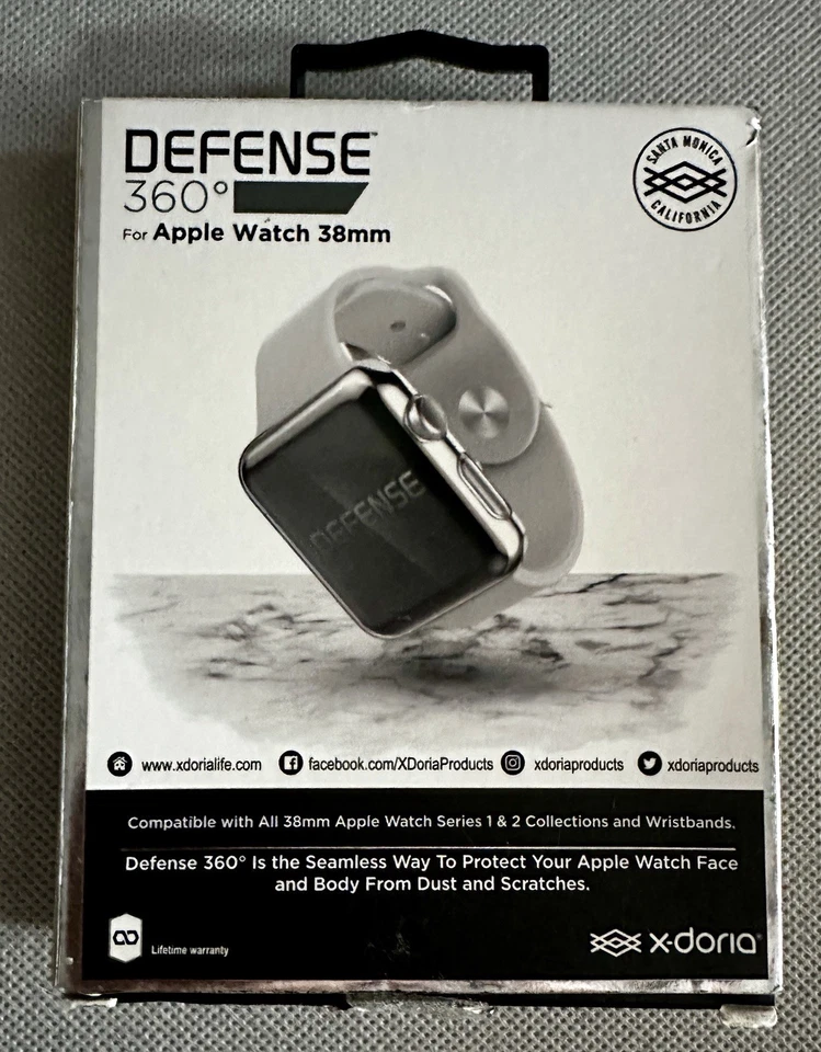 Doria Defense 360X Bumper Apple Watch 38mm Clear New Screen Protector Series 1 2 - Image 3 of 4