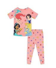 Disney Princess Toddler Snug Fit Short Sleeve Two-Piece Sleep Set Sz 12M NWT