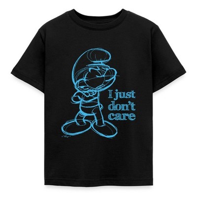 Schlümpfe Design Mit Spruch I Just Don't Care Kinder T-Shirt