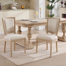 Country Kitchen Dining Chairs Set of 2 Side Chair Upholstered High Back Wood