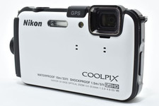 Nikon COOLPIX AW100 White Waterproof Digital Camera English Language Tested Used