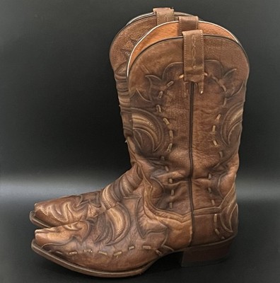 Dan Post DP2571 Brown Racer Boots Western Cowboy Style Boots Mens Sz 9.5 EW