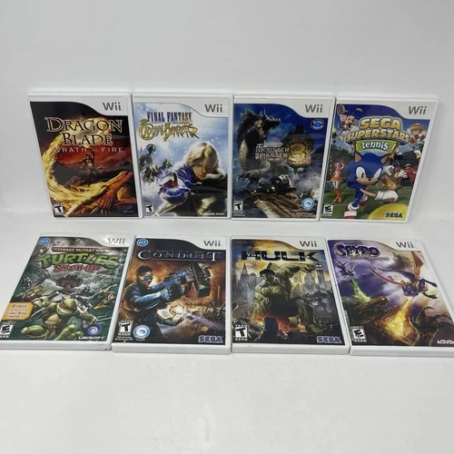 Lot 8 Wii Games Spyro, Dragon Blade, Monster Hunter, Final Fantasy, Hulk, TMNT