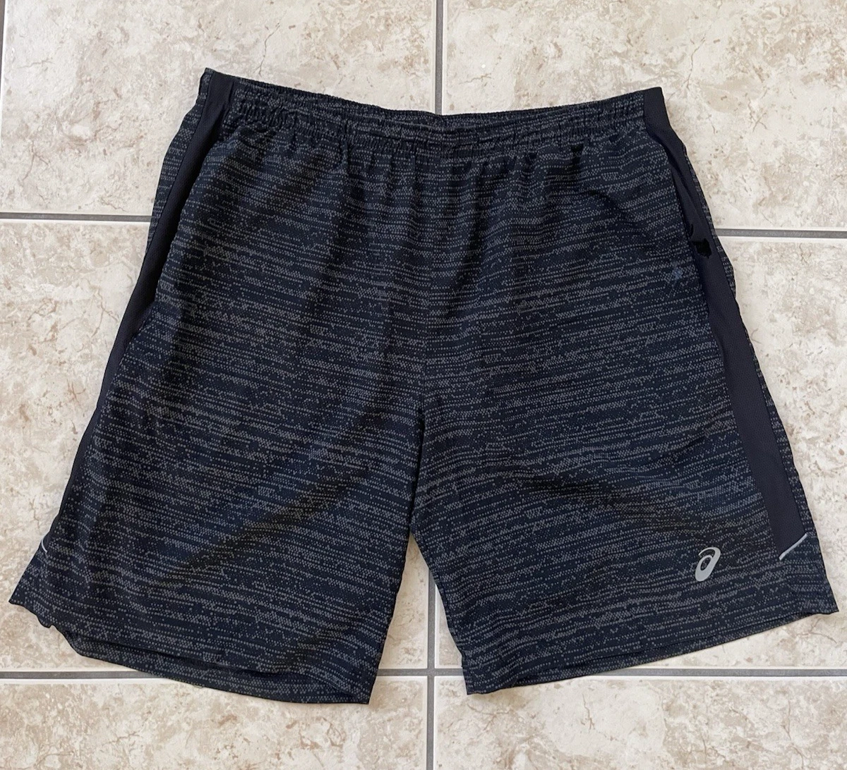 Asics Lined Running Shorts 9" Men's XL Black Gym Training Race Sports Bottoms