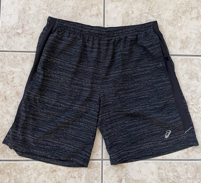Asics Lined Running Shorts 9'' Men's XL Black Gym Training Race Sports Bottoms
