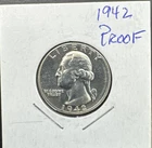 1942 Proof Washington 90% Silver Quarter