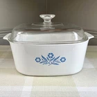 Vintage Corning Ware Blue Cornflower 5-Liter A-5-B with Pyrex A-12-C Lid