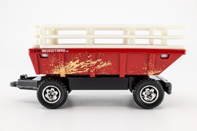 2017 Matchbox ''Work Horses'' Farm Trailer RED | WHITE | TREVINO FARMS | MINT