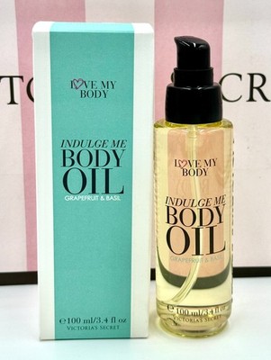 Victoria's Secret Love My Body Indulge Me Body Oil Grapefruit & Basil 3.4 fl oz