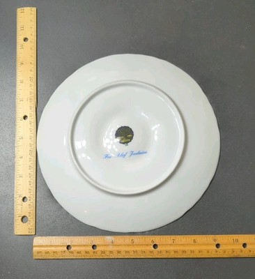 Alef Judaica Vintage Passover Seder Pesach Plate White Blue