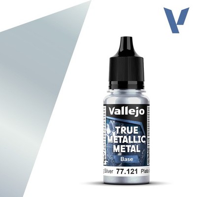 Vallejo 77.121 Sterling Silver (Base) True Metallic Metal 18ml Bottle