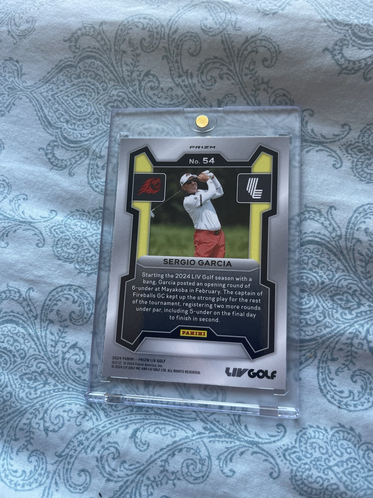 2024 Panini Prizm LIV Golf Sergio Garcia Silver Prizm Fireballs MINT Rare