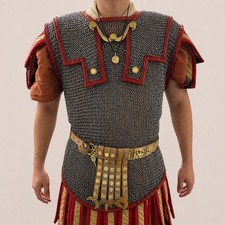 Roman Officer Hamata Chainmail   6MM Flat Riveted Maille Armor for Reenactment