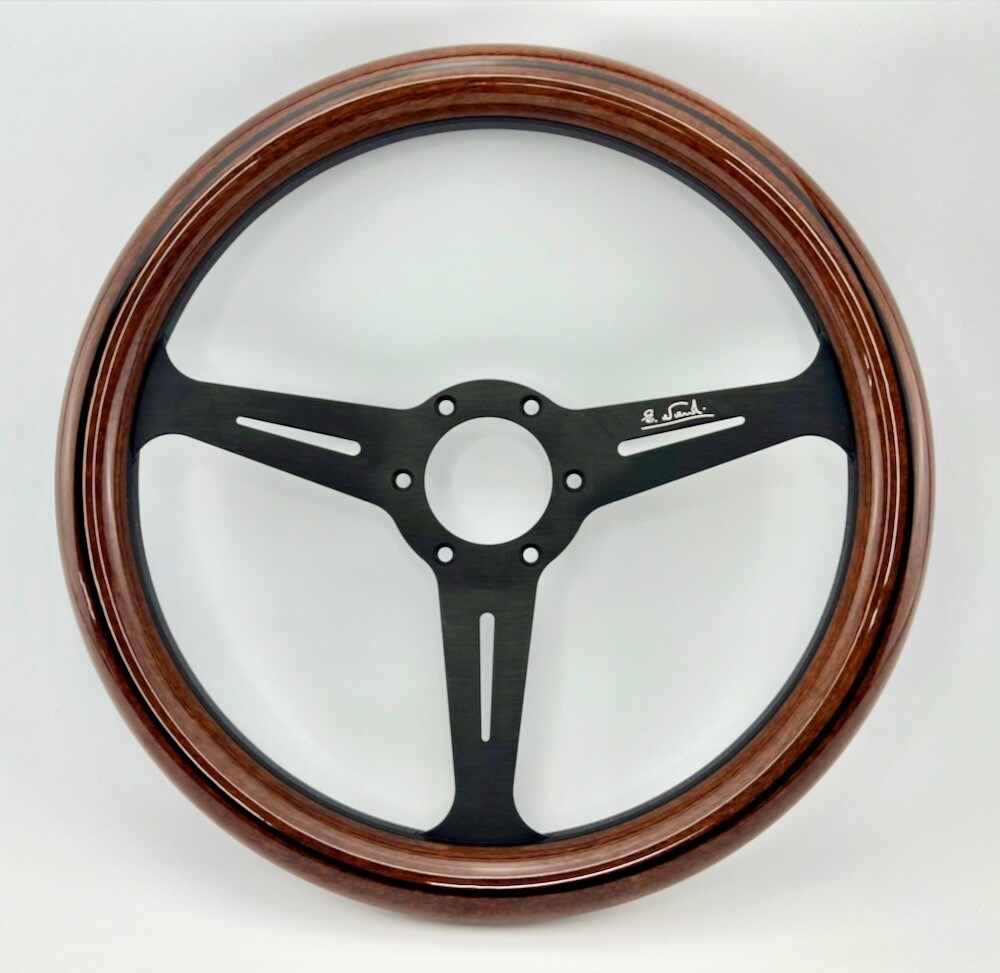 350mm Wood Steering Wheel Black Spoke Fit Nardi Wood Grain eBay