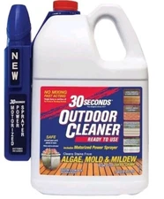 30 SECONDS Outdoor Mold Mildew Algae Cleaner 1.3 Gallon Ready-To-Use W/ Sprayer