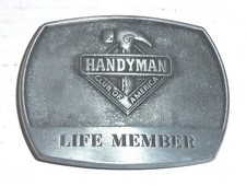 Handyman Club Of America Life Member 3"x2.5" Belt Buckle 1996 