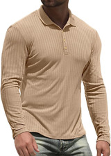 Men'S Polo Shirts Long Sleeve Casual Slim Fit Shirts
