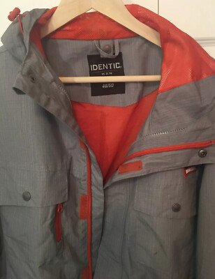 Identic Jacket Full Zip Gray Sz M 48/50 Men Hooded Jacket