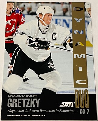 1994 Score Pinnacle Ice Hockey Dynamic Duo WAYNE GRETZKY, JARI KURRI #DD-7