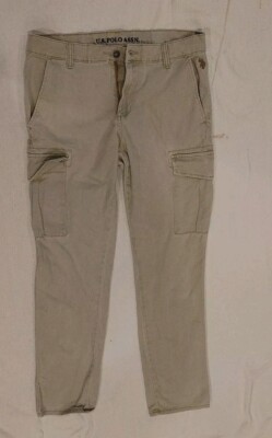 U.S. Polo Assn. Men s Beige Cotton Blend Activate Stretch Cargo Pants Size 32x32