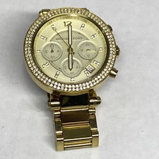 Michael Kors MK5354 Stainless Steel 111107 10 ATM Ladies Gold Tone Watch #104