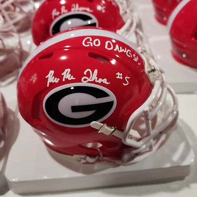dawgs football helmet Denzel Boston Autographed "Go Dawgs" Washington Replica this collectible Speed Authentic football helmet is made specifically for fans of the Georgia Bulldogs Georgia Bulldogs Ra Ra Thomas