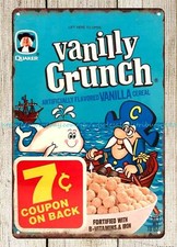 reproduction wall decor Cap'n Vanilly Crunch cereal 1970s metal tin sign