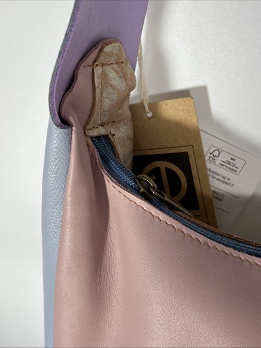EBARRITO Beige Blau Leder Schultertasche Handtasche Mehrfarbig Neu mit Etikett mit Staubbeutel - Bild 8 von 16