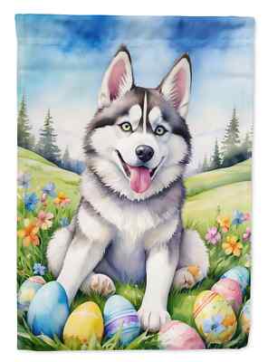 Siberian Husky 2 Easter Egg Hunt Flag