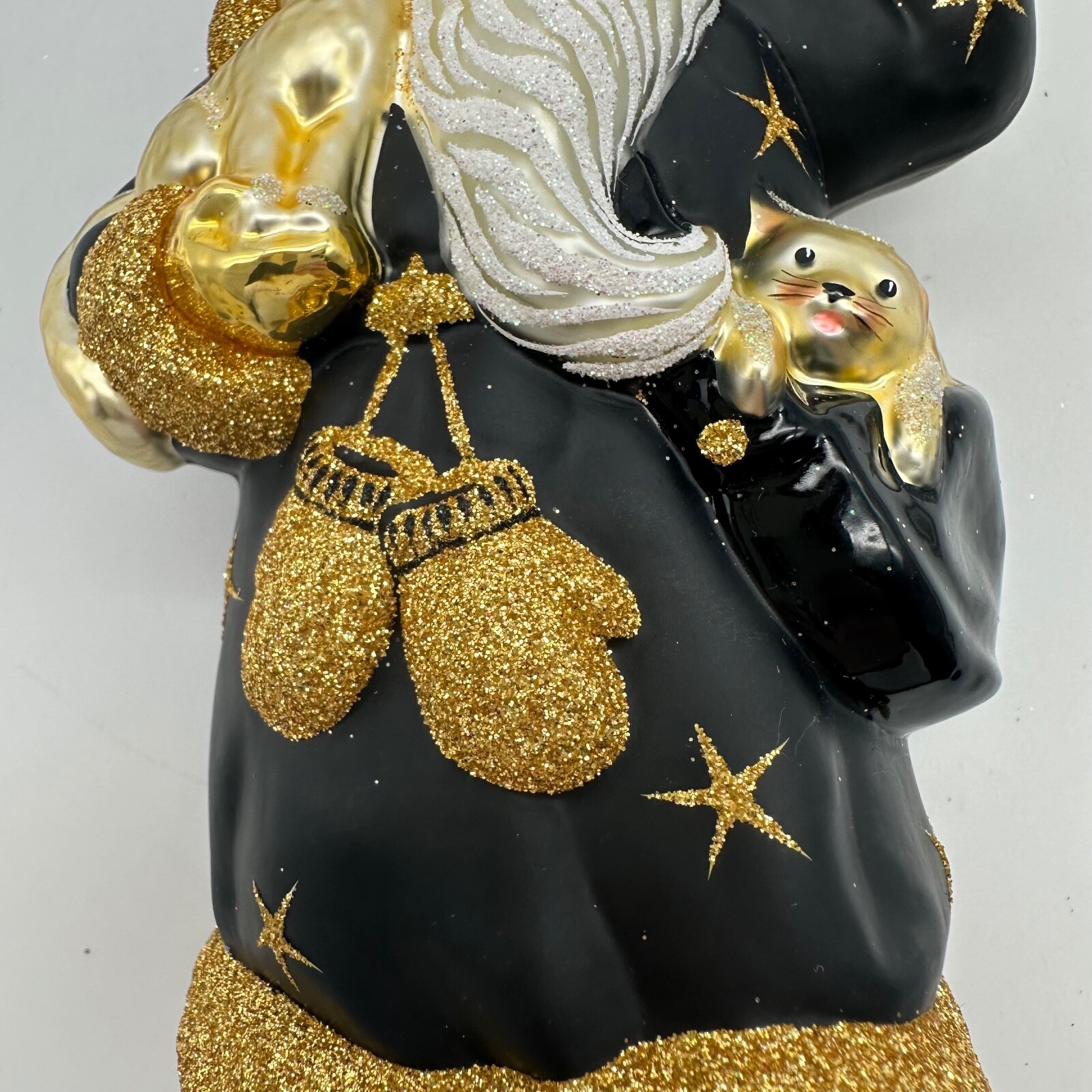 2000 Patricia Breen Stanzi's Kittens Santa Black 6.3" Ornament