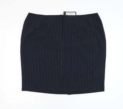 Marks and Spencer Womens Blue Polyester Blend A-Line Skirt Size 24 UK