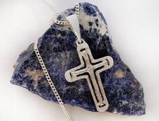 Kreuz Anhänger echt Silber 925 Konfirmation Kommunion Taufe Kette 50 cm su103