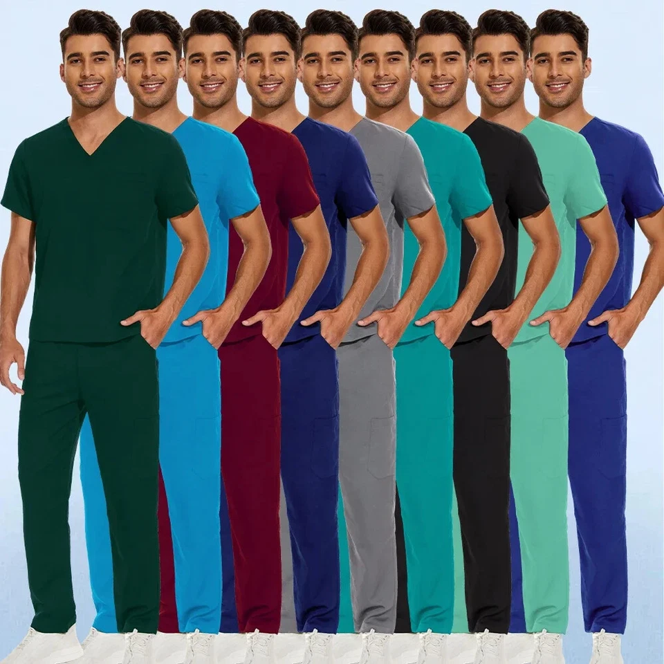 Trajes Exfoliantes para Hombres Uniforme de Enfermera Mujeres Conjunto Médica Ultra Suave Elastizado Ropa de Trabajo  Foto 3 de 4