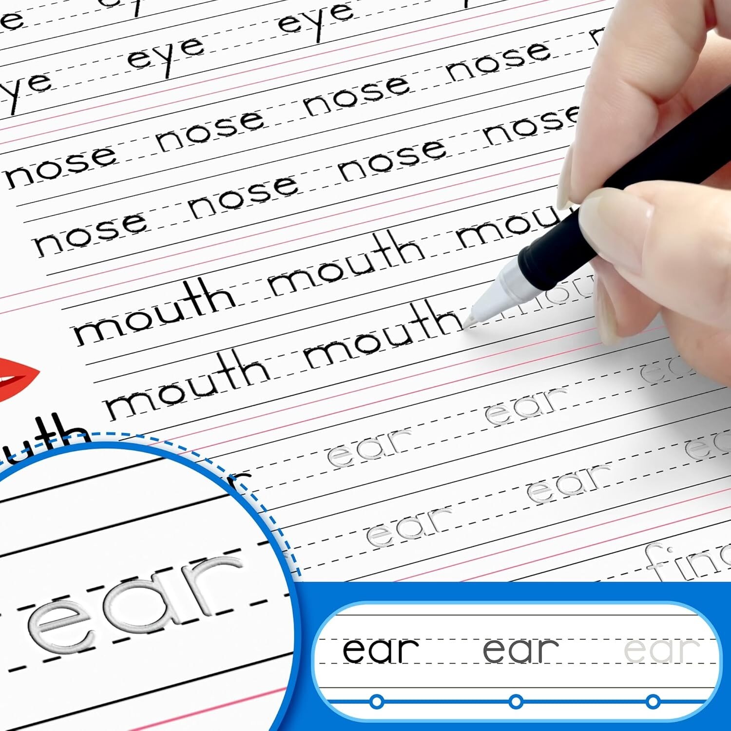 Magic Groove Writing Practice Books Reusable Handwriting Set for Kids 3-8