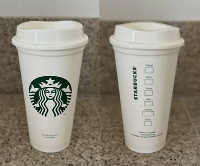 New Starbucks Reusable Hot Cups with Lid, 16oz Grande | eBay